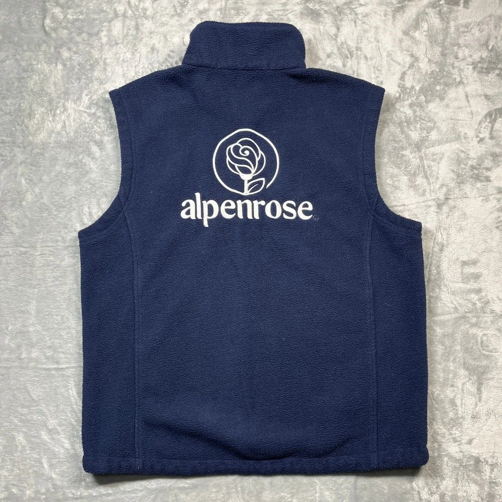 Port Authority Fleece Vest Mens Navy Blue Alpenrose‎ Dairy Logo Full Zip M